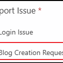 blog creation request option